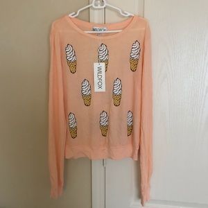 Wildfox Soft Serve Long Sleeve Shirt BNWT